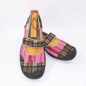 Keen Harvest Mary Jane Fall Pink Plaid Size 8